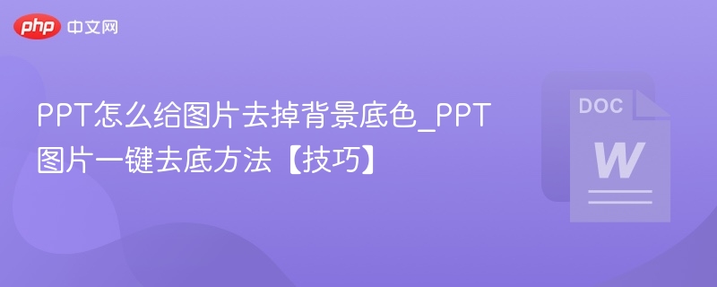 PPT图片去背景技巧\_一键去除底色方法