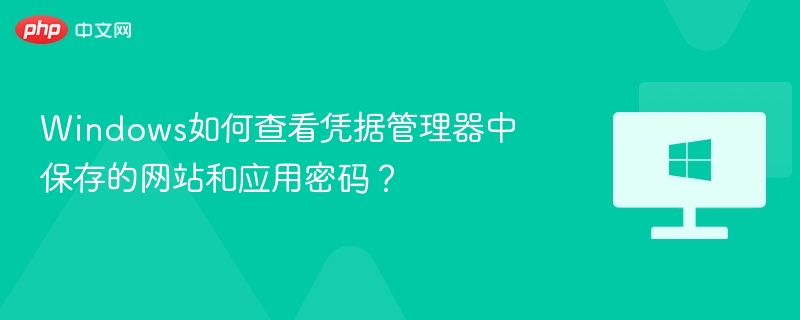 Windows凭据管理器密码查看教程