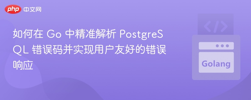 如何在 Go 中精准解析 PostgreSQL 错误码并实现用户友好的错误响应
