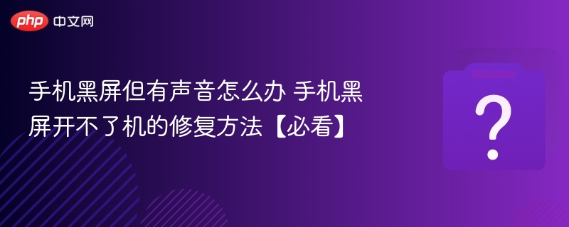 手机黑屏有声音怎么办