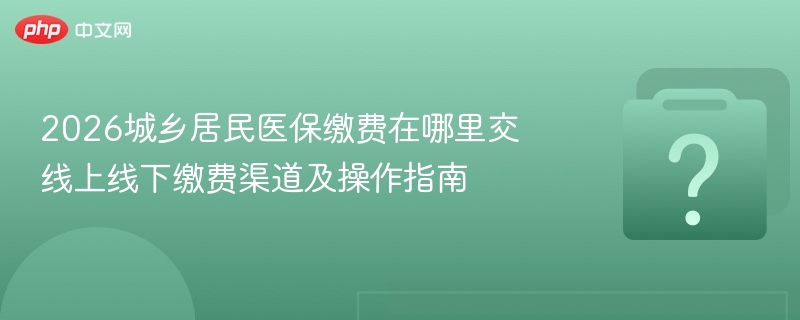 2026城乡居民医保缴费在哪里交 线上线下缴费渠道及操作指南