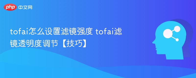 tofai滤镜强度调节技巧tofai滤镜透明度设置方法