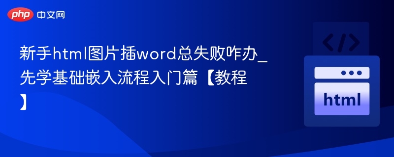 新手html图片插word总失败咋办_先学基础嵌入流程入门篇【教程】