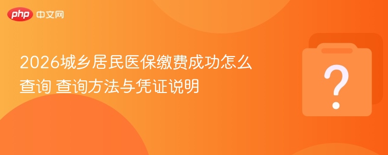 2026城乡居民医保缴费查询方法与凭证说明