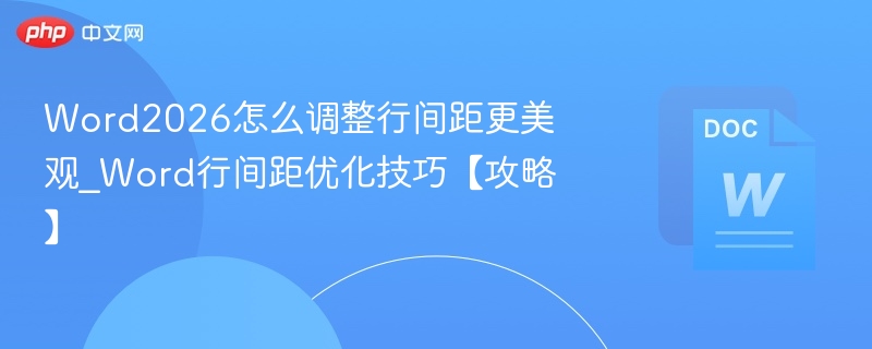 Word2026怎么调整行间距更美观_Word行间距优化技巧【攻略】