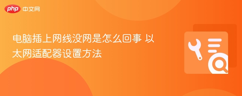 电脑插网线没网？以太网设置教程