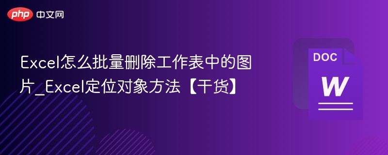 Excel批量删图技巧｜快速定位清理对象