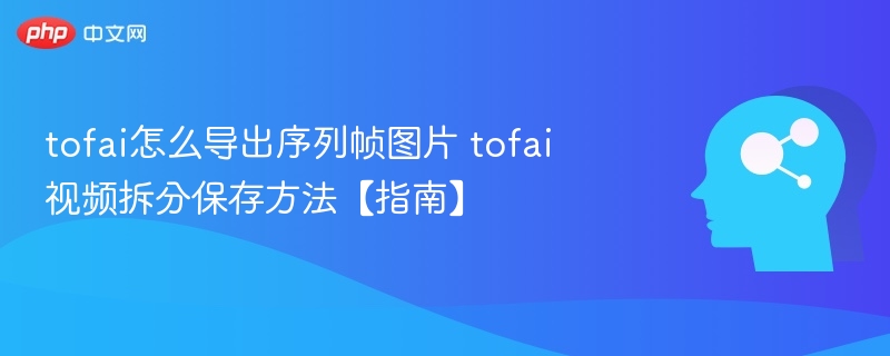 TOFAI序列帧导出全攻略
