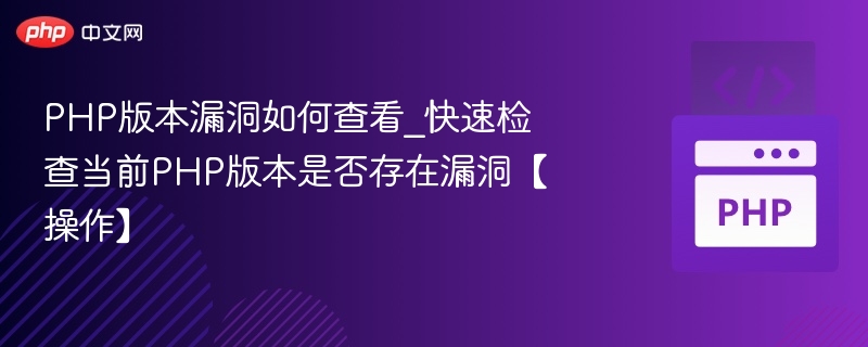 如何查看PHP版本漏洞？快速检测方法分享