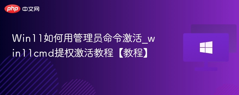 Win11如何用管理员命令激活_win11cmd提权激活教程【教程】