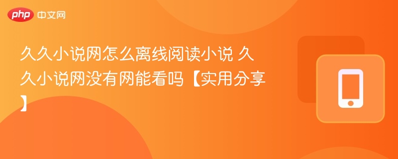 久久小说网离线阅读教程与无网看小说技巧