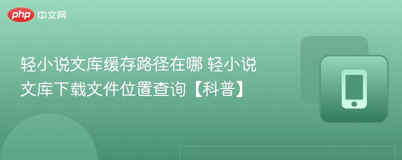 轻小说文库缓存位置怎么查