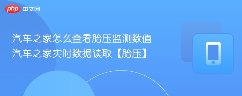 汽车之家胎压查看方法及实时读取技巧