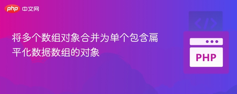 将多个数组对象合并为单个包含扁平化数据数组的对象

