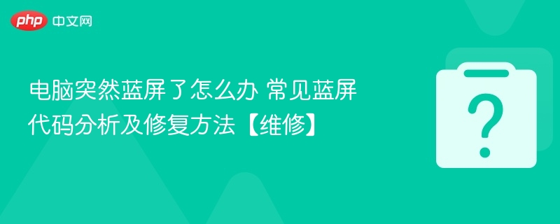 电脑蓝屏解决方法及代码分析