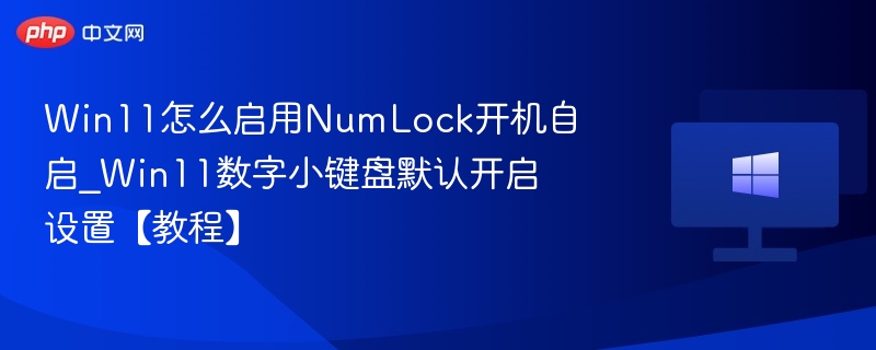 Win11怎么启用NumLock开机自启_Win11数字小键盘默认开启设置【教程】