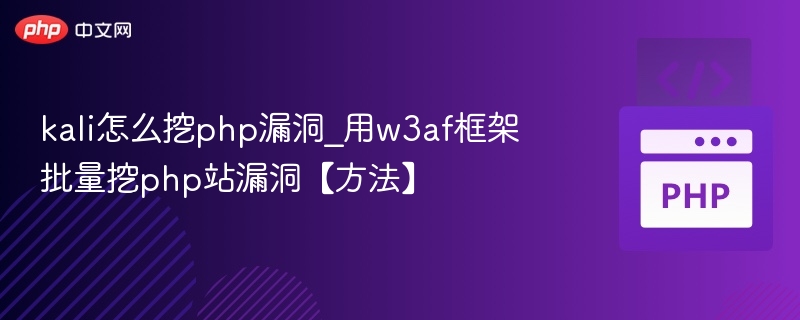 Kali用w3af挖PHP漏洞教程