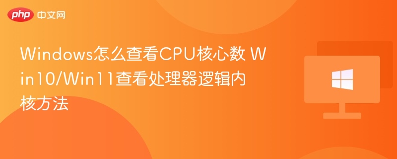 Windows怎么查看CPU核心数 Win10/Win11查看处理器逻辑内核方法