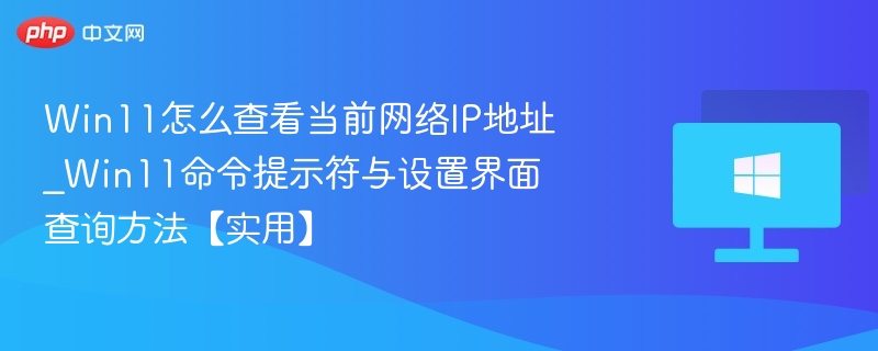 Win11怎么查看当前网络IP地址_Win11命令提示符与设置界面查询方法【实用】
