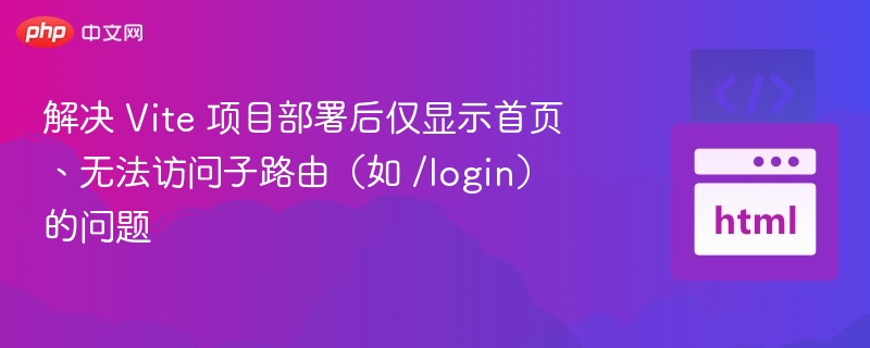 解决 Vite 项目部署后仅显示首页、无法访问子路由(如 /login)的问题