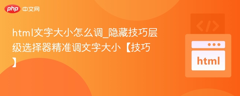 html文字大小怎么调_隐藏技巧层级选择器精准调文字大小【技巧】