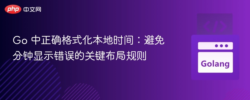 Go 中正确格式化本地时间：避免分钟显示错误的关键布局规则
