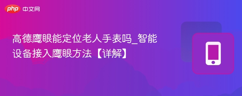 高德鹰眼能定位老人手表吗_智能设备接入鹰眼方法【详解】
