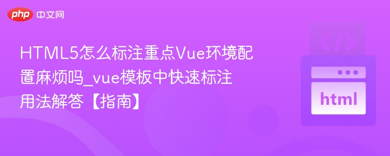 HTML5怎么标注重点Vue环境配置麻烦吗_vue模板中快速标注用法解答【指南】