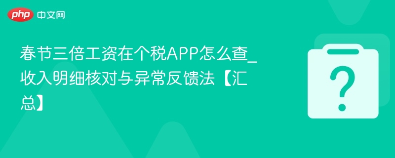 春节三倍工资在个税APP怎么查_收入明细核对与异常反馈法【汇总】