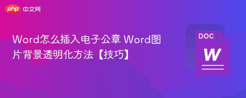 Word插入公章技巧，图片透明化方法分享