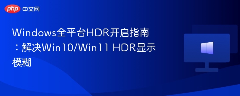 Win10/Win11HDR设置与模糊解决方法