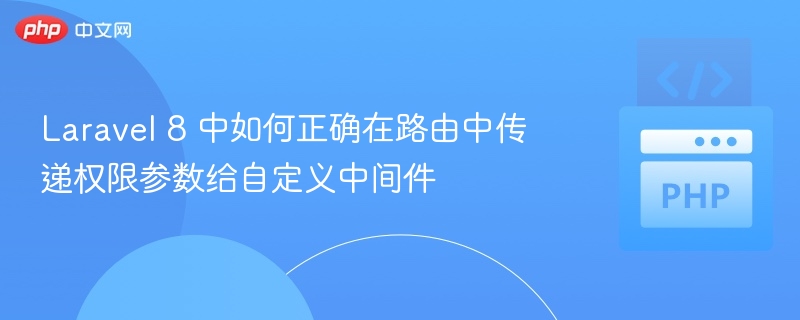 Laravel8路由传递权限参数给中间件