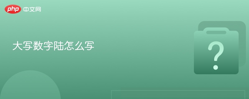 大写数字“陆”怎么写？