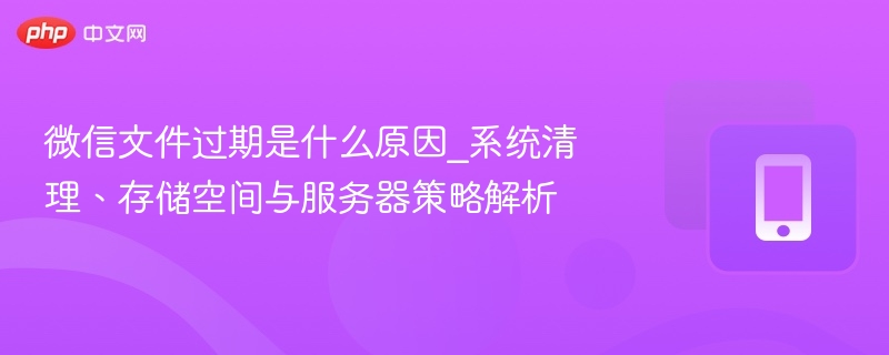 微信文件过期是什么原因_系统清理、存储空间与服务器策略解析