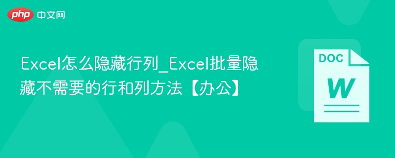 Excel批量隐藏行列技巧分享