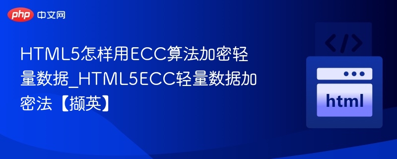 HTML5轻量数据如何用ECC加密