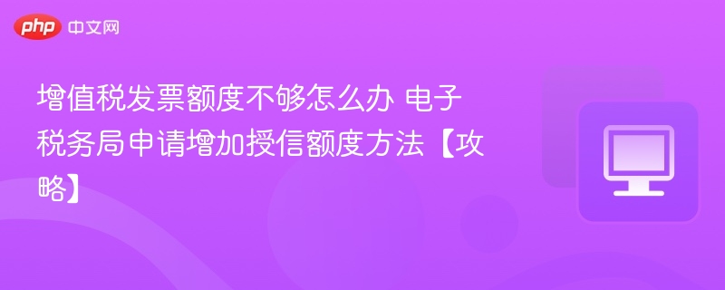 增值税发票额度不够怎么办 电子税务局申请增加授信额度方法【攻略】