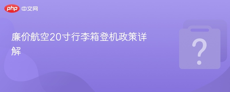 廉价航空20寸行李箱登机政策详解