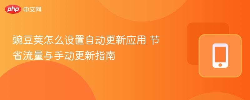 豌豆荚怎么设置自动更新应用 节省流量与手动更新指南