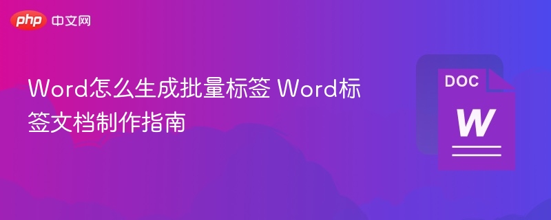 Word批量标签制作方法与技巧