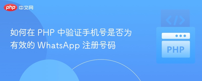 如何在 PHP 中验证手机号是否为有效的 WhatsApp 注册号码
