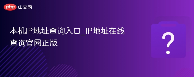 本机IP查询入口在线查IP官网