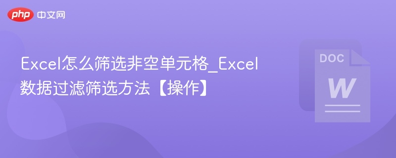 Excel如何筛选非空单元格？