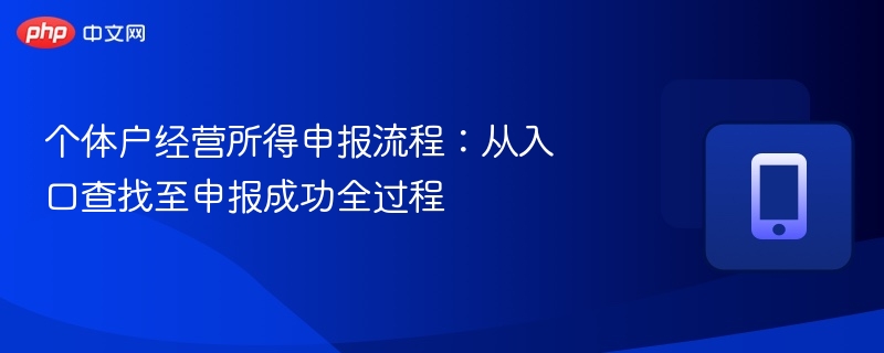 个体户经营所得申报流程：从入口查找至申报成功全过程