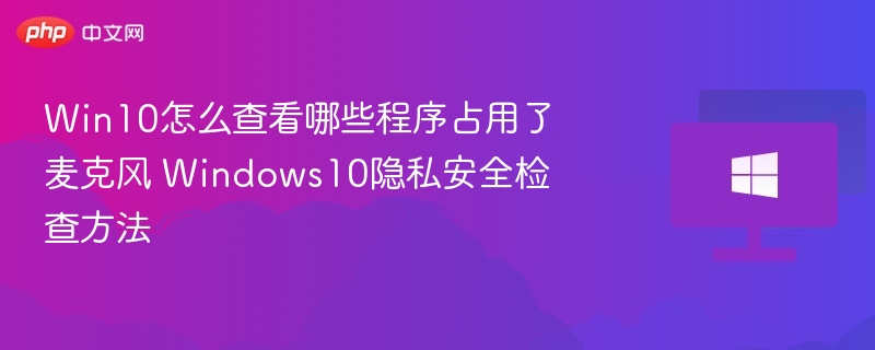 Win10怎么查看哪些程序占用了麦克风 Windows10隐私安全检查方法