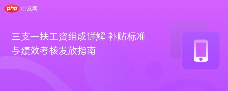 三支一扶工资组成详解 补贴标准与绩效考核发放指南