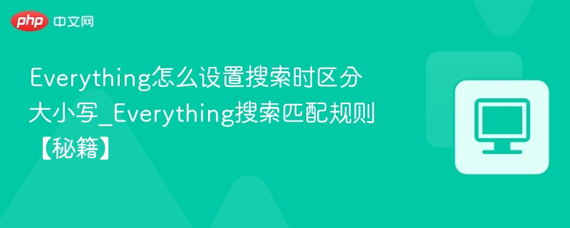 Everything怎么设置搜索时区分大小写_Everything搜索匹配规则【秘籍】