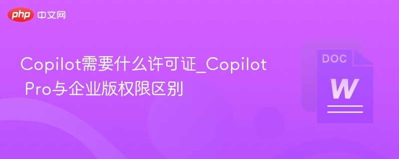 Copilot许可证类型及Pro与企业版区别