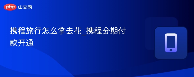 携程拿去花如何开通分期付款