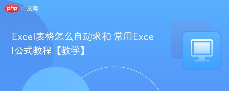 Excel自动求和技巧与公式详解